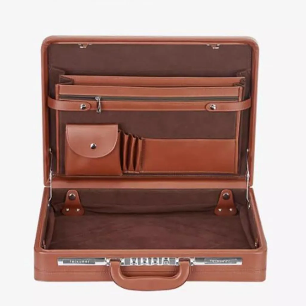 Leather Briefcase, Business Suitcase Password Box, Men's And Women's Laptop Bags File Box Document Storage Suitcase