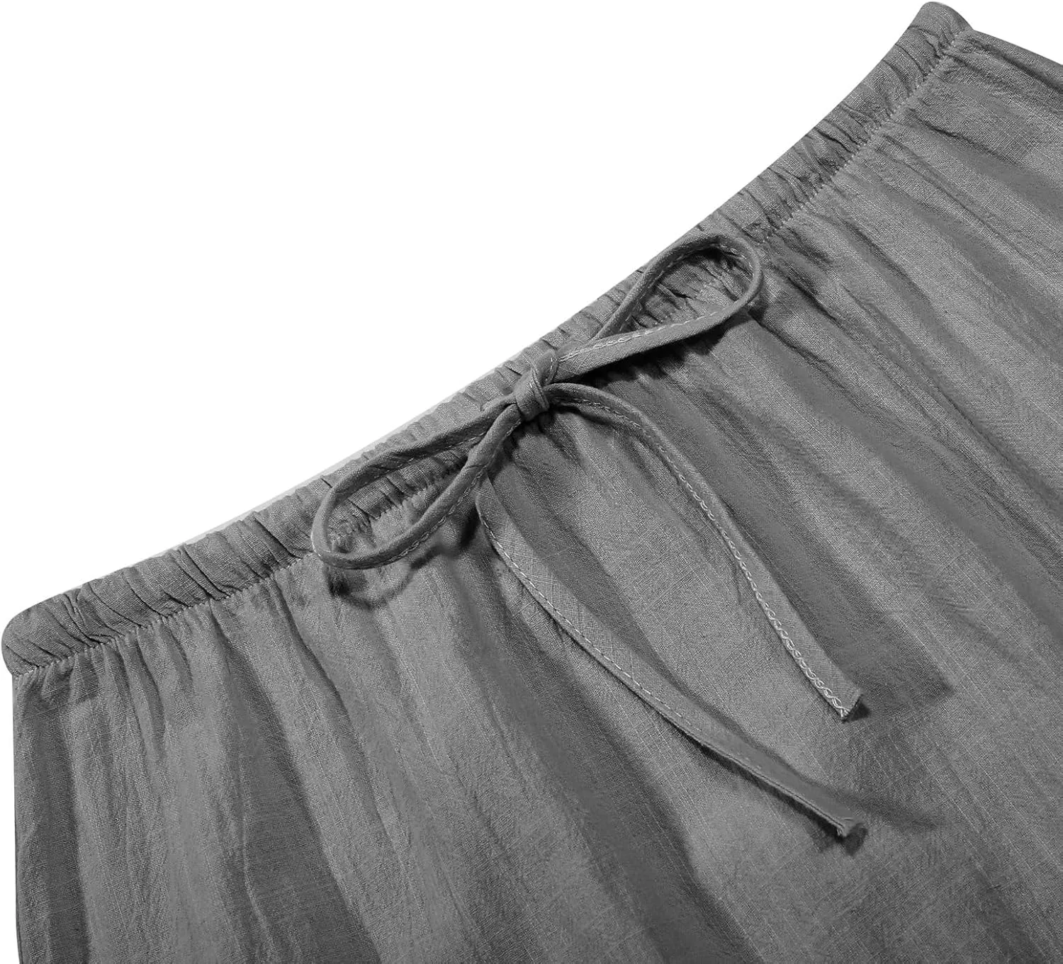 Linen Maxi Skirts for Women Trendy Summer 2025 Drawstring Waist A Line Skirts Cute Vacation Boho Long Flowy Skirts