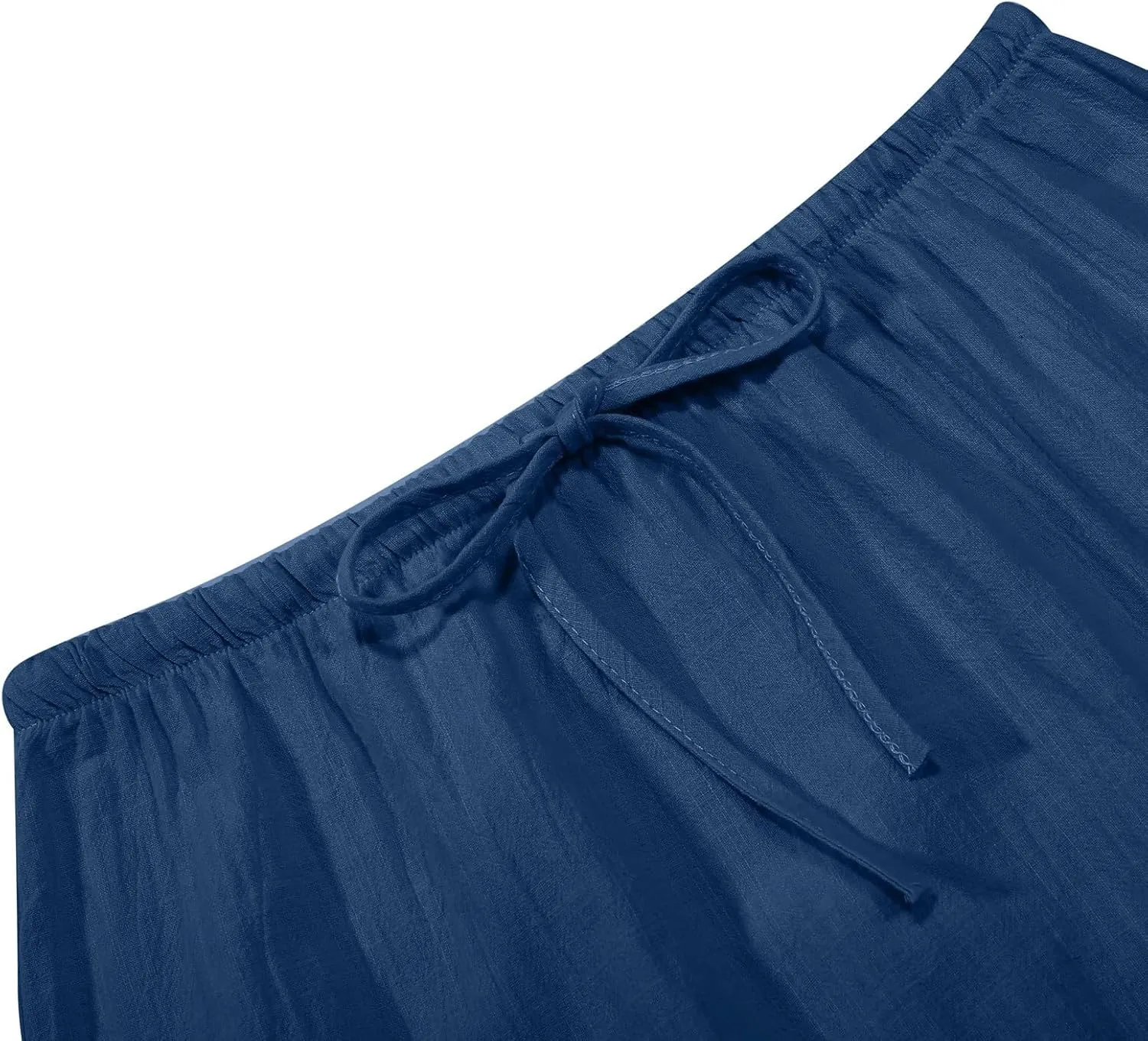 Linen Skirts for Women Summer Drawstring Waist A Line Skirt Cute Vacation Boho Long Flowy Skirts