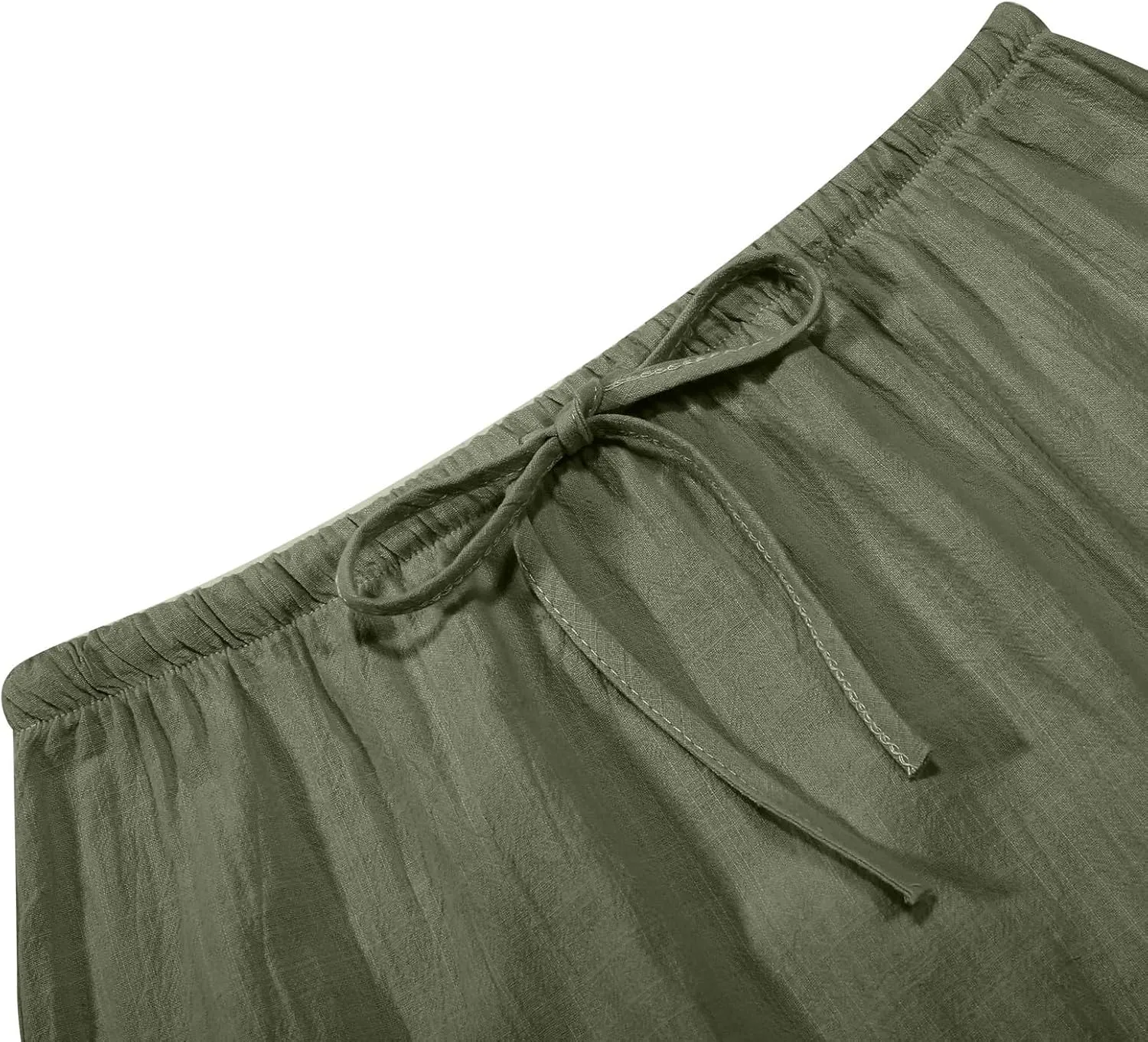 Linen Skirts for Women Summer Drawstring Waist A Line Skirt Cute Vacation Boho Long Flowy Skirts