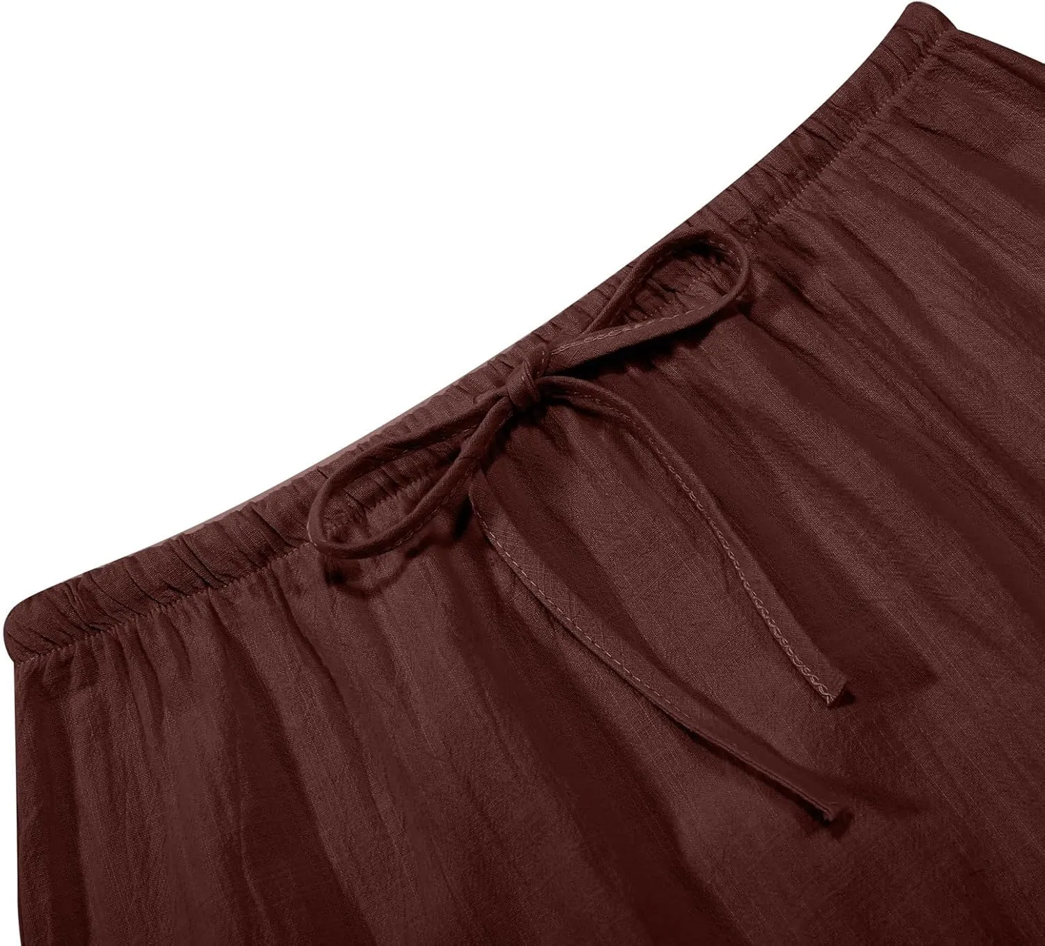 Linen Skirts for Women Summer Drawstring Waist A Line Skirt Cute Vacation Boho Long Flowy Skirts