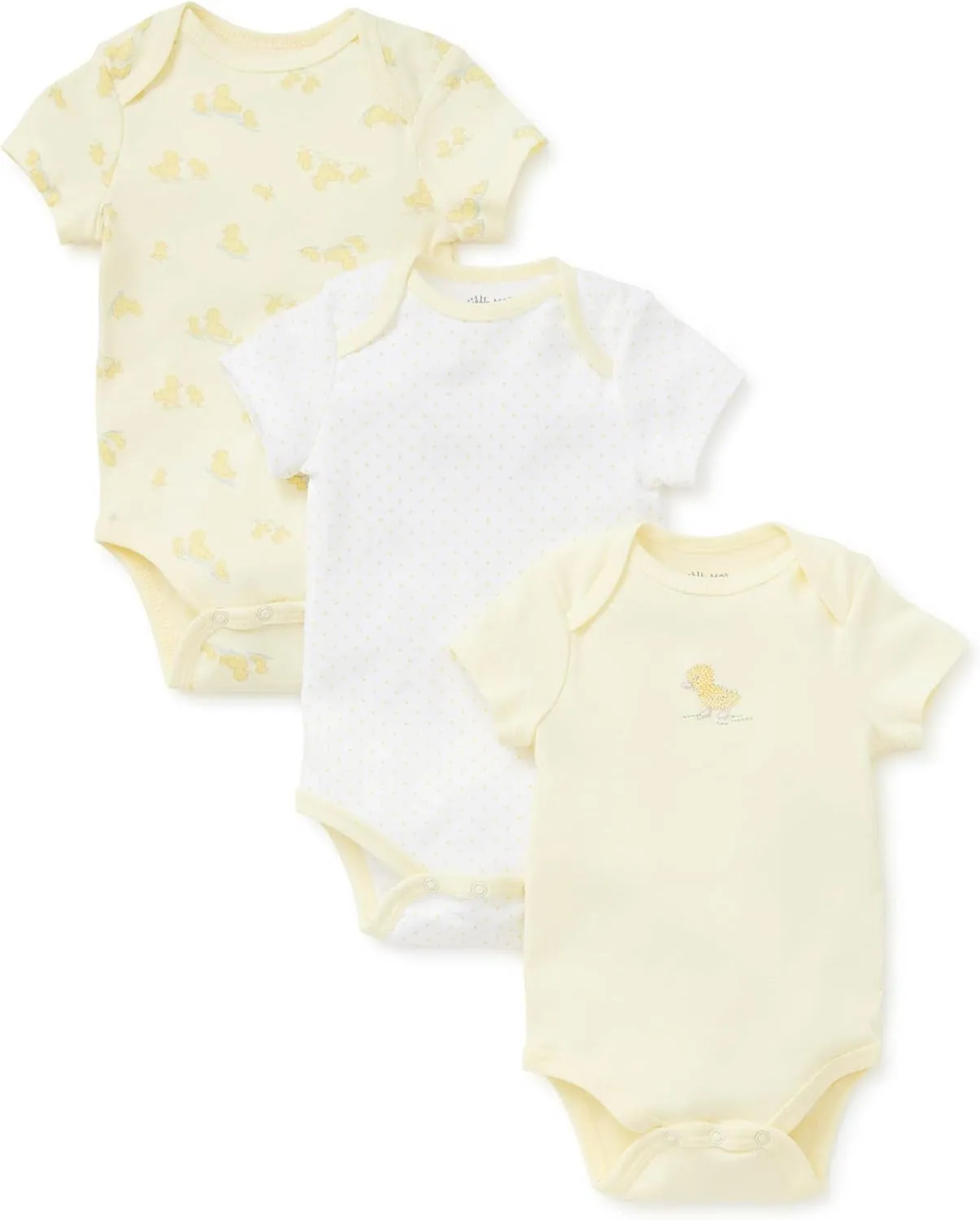 Little Me Baby Gender Neutral 3-Pack 100% Cotton Scratch Free Tag Bodysuits