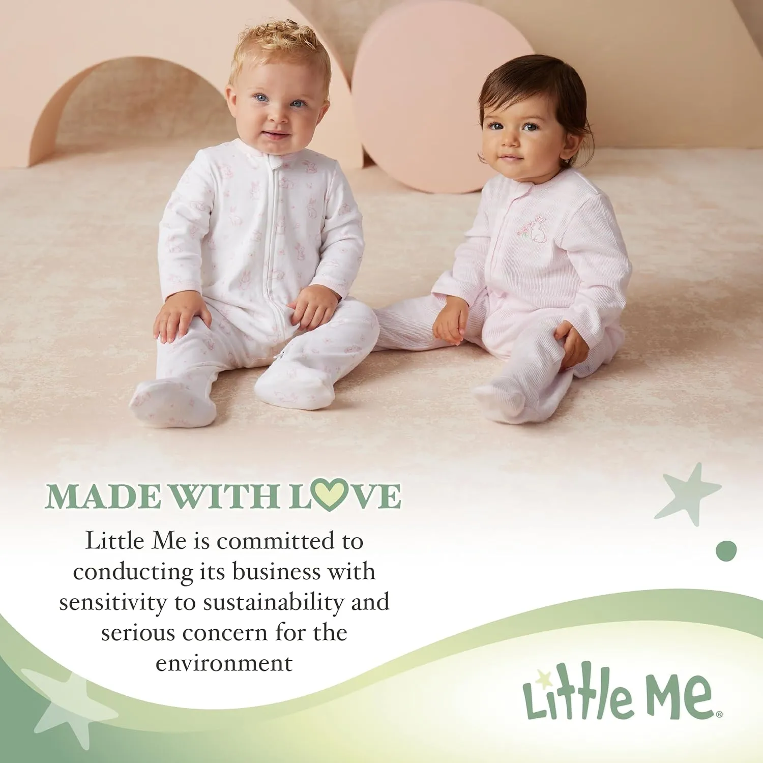 Little Me Baby Gender Neutral 3-Pack 100% Cotton Scratch Free Tag Bodysuits