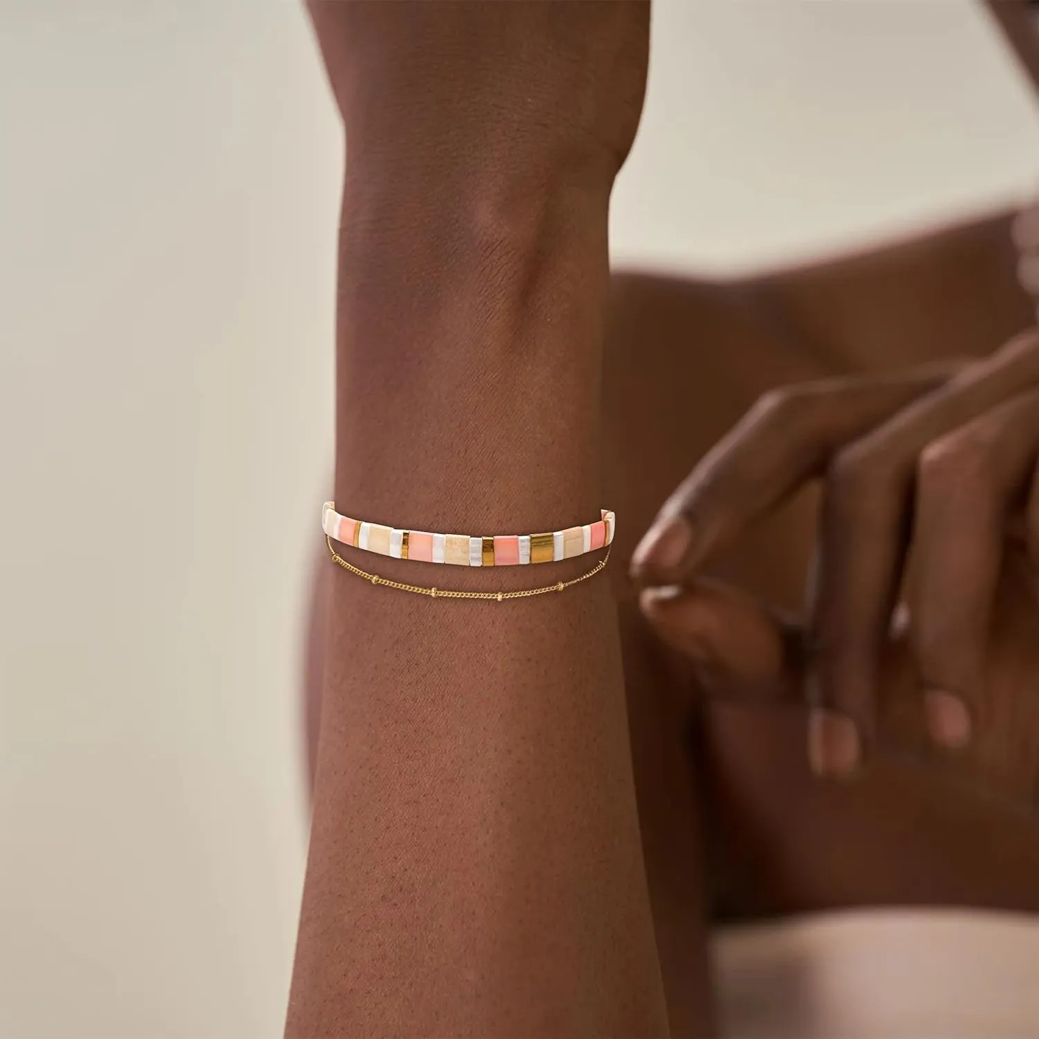 Long tiantian Tila Beaded Bracelets for Women Stretch Bracelets for Women Boho Western Jewelry Gifts Summer 2025 Womens Fashion