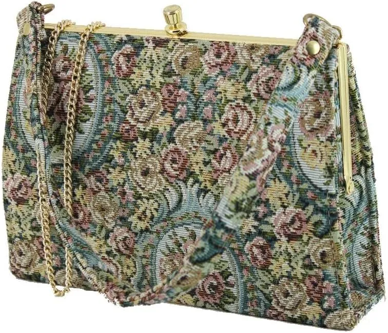 LONI womens clutch bag handbag vintage retro wedding evening purse