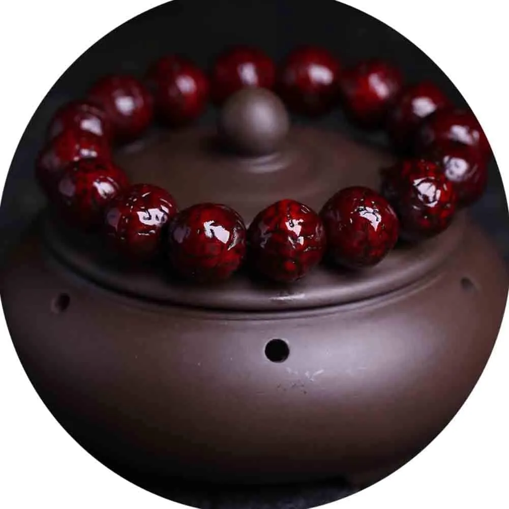 Mala Meditation Buddhist Prayer Beads Necklace, Bracelet, 13MM Wood Bead Bracelet Tibetan Meditation Buddhist Prayer Mala Elastic Rudraksha Jewelry Christmas (Color : B)