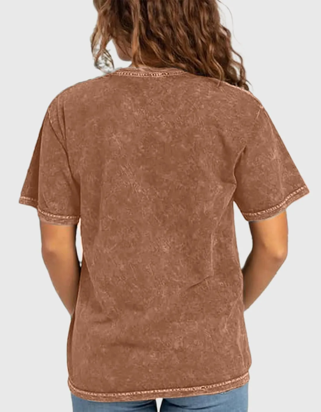 Mama Shirt Cheer Mom Shirt Graphic Tees for Women Acid Wash T-Shirt Vintage Letter Printed Tee Short Sleeve Casual Tops
