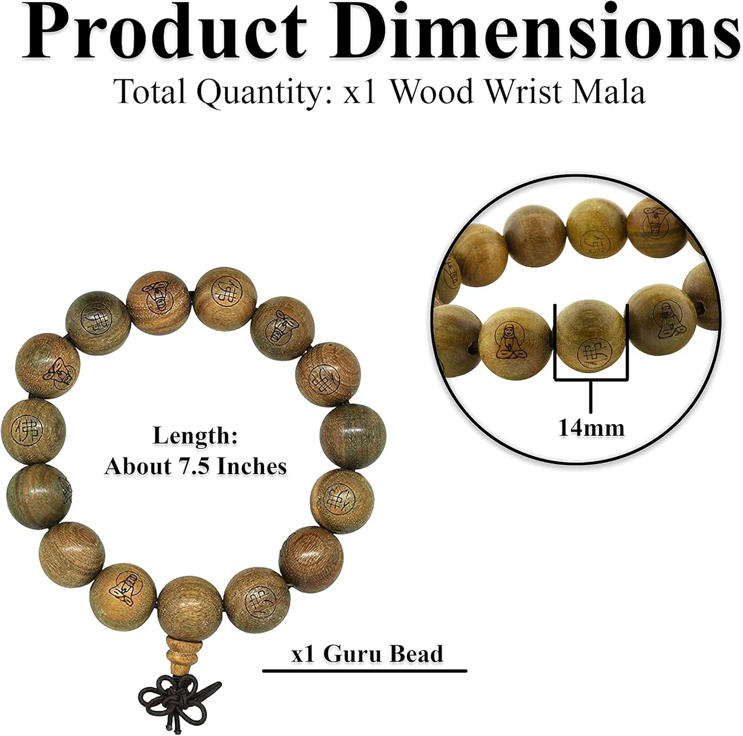 Mandala Crafts Mala Bracelet Wood Buddhist Prayer Beads for Men Women  Mala Wrist Meditation Beads Buddhist Bracelet - Tibetan Prayer Beads Bracelet