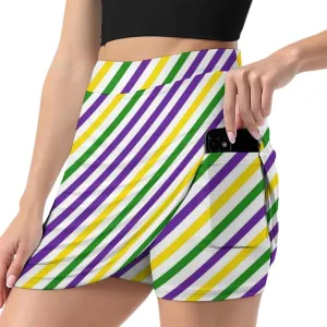 Mardi Gras Shorts Skirt Womans Light Proof Trouser Skirts Mini Skirt High Waist Single Pocket A Line Sports Skorts
