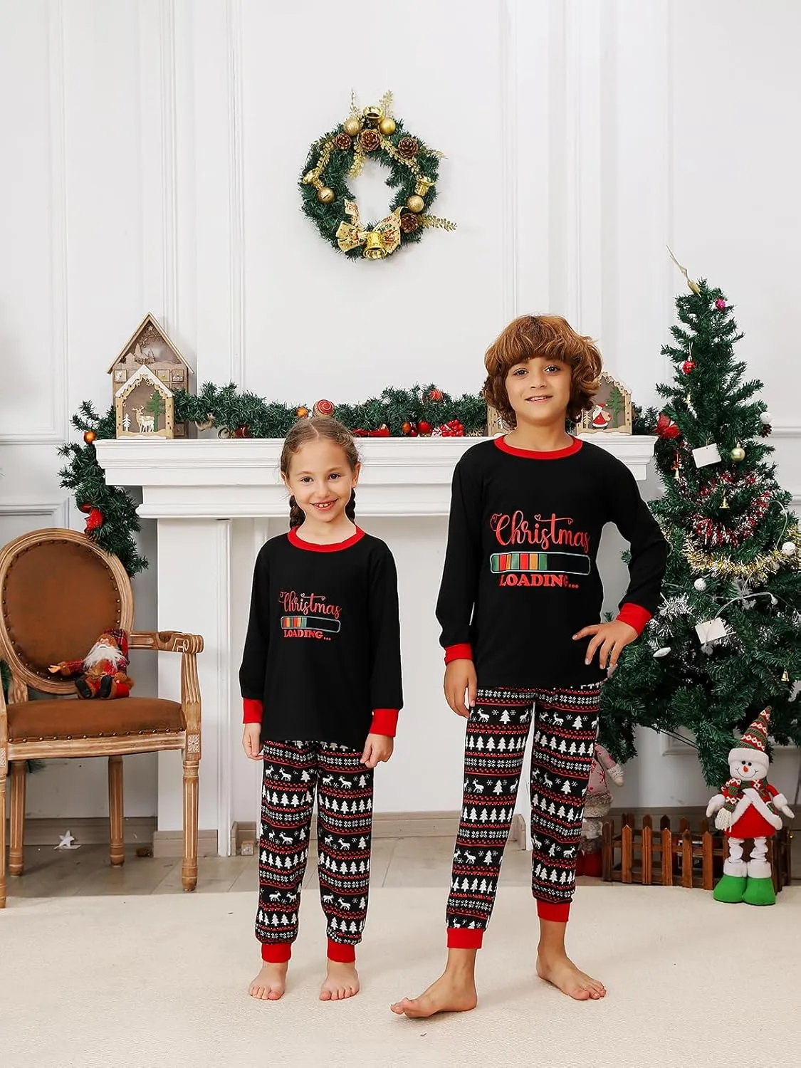 Matching Christmas Pajamas Sets for Family, Cute Womens Mens Christmas Pjs Set