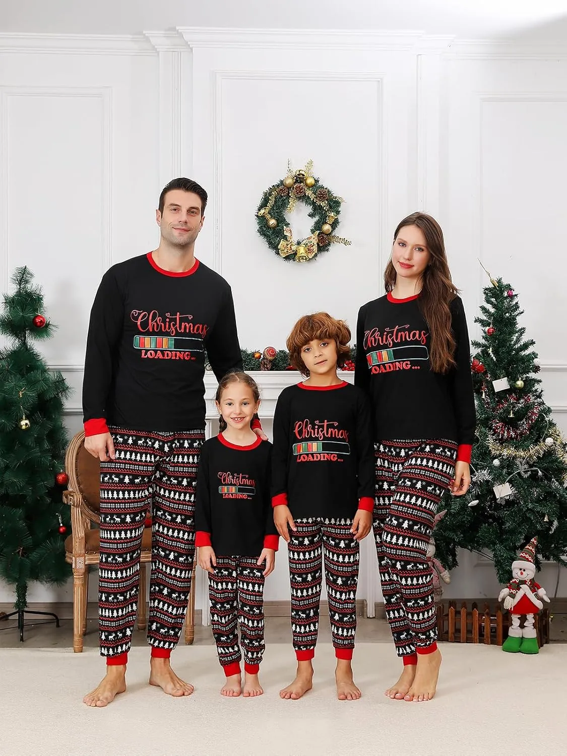 Matching Christmas Pajamas Sets for Family, Cute Womens Mens Christmas Pjs Set