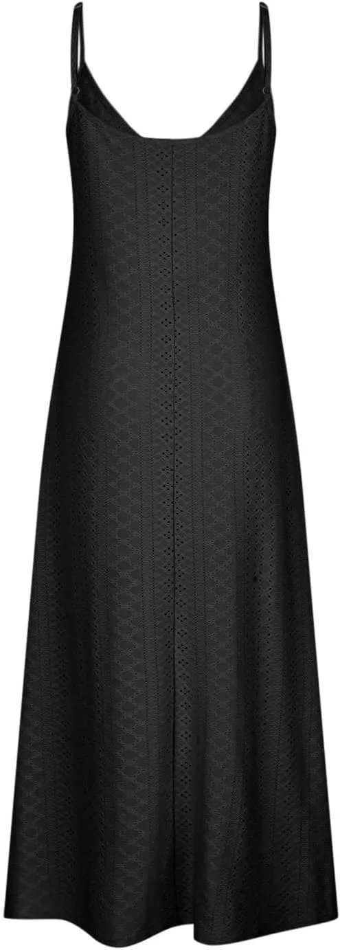 Maxi Long Dresses for Women 2025 Trendy Summer Casual V Neck Hollow Out Eyelet A Line Flowy Beach Vacation Dress