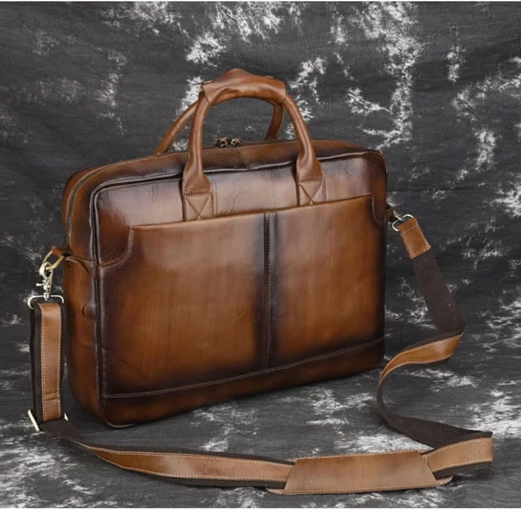 Men's Handbag Shoulder Leather Laptop Bag Briefcase Men's Messenger Bag