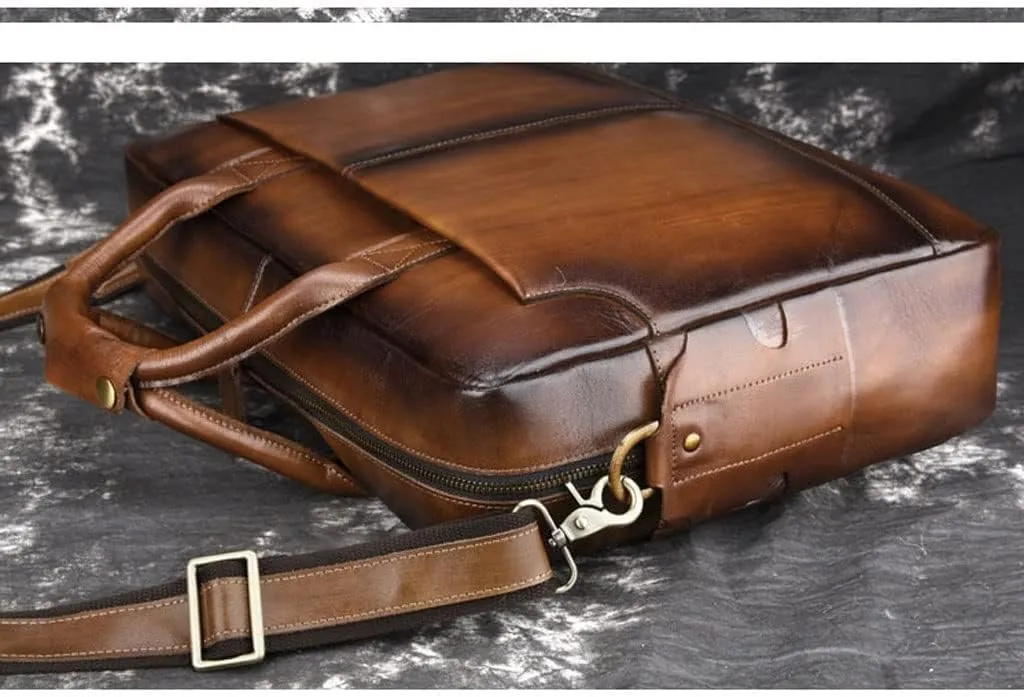 Men's Handbag Shoulder Leather Laptop Bag Briefcase Men's Messenger Bag