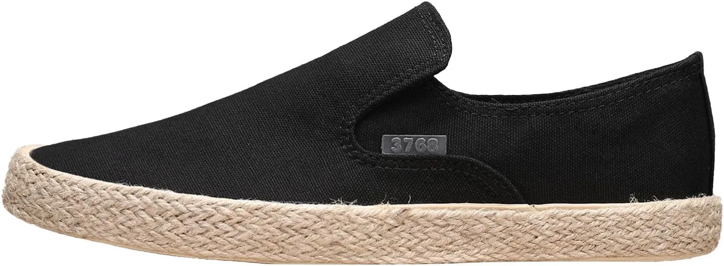 Mens Slip on Canvas Loafers Casual Slip On Walking Shoes Lightweight Breathable Espadrilles Loafers Comfy Wide Width Platform Sneakers