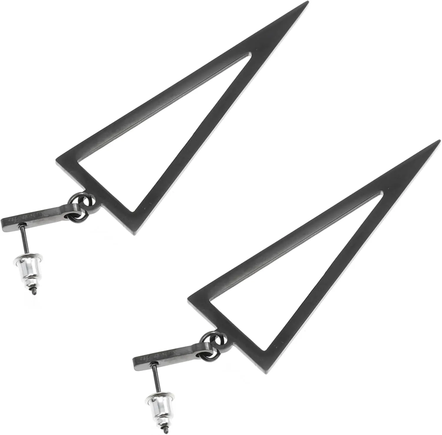 Metal Triangle Earrings Long Drop Triangle Dangle Earrings Punk Style for Women