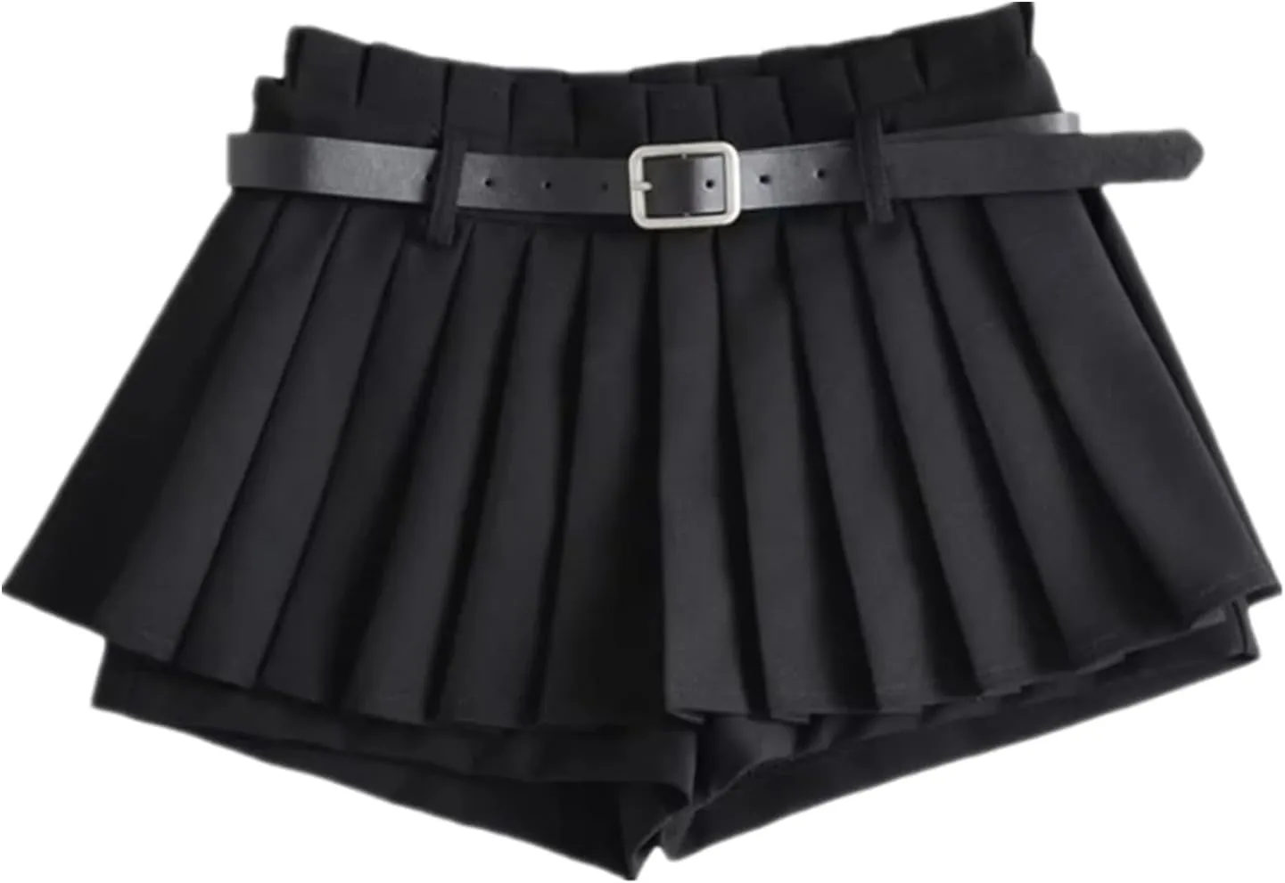 Mini Skirts for Women - High Waisted Pleated Denim with Shorts Set, Sexy Y2K Slit Design, Plus, Slutty Outfit