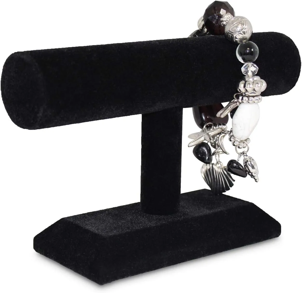 MOOCA Bracelet Holder Jewelry Display Watch Bracelet Jewelry Stand Organizer Bangle Holder, T-Bar Stand for Home Organization, Black Velvet