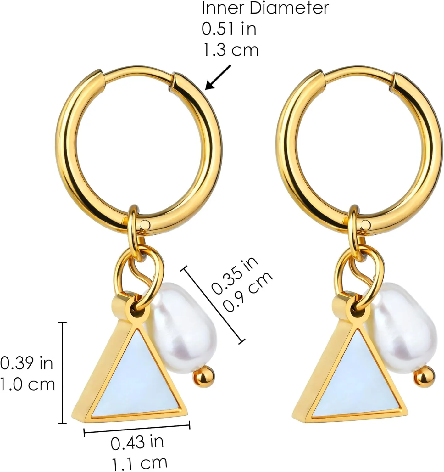Mother of Pearl Earrings for Women Gold Plated Dainty Butterfly Flower Clover Star Heart Stud Earrings White Shell Cute Earrings for Women Girls Gold Pearl Drop Earrings