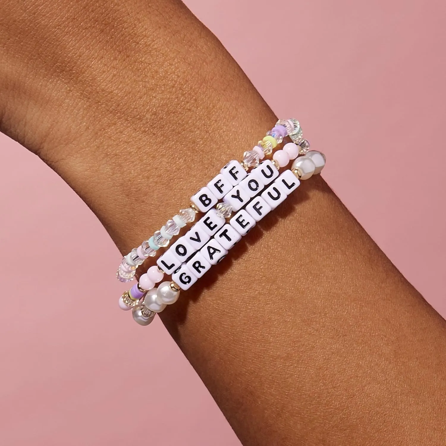Mother's Day Gifts, The Original Word Bracelet, Made with Colorful Beads and Plated Brass Hardware, Handcrafted Design & Positive Message