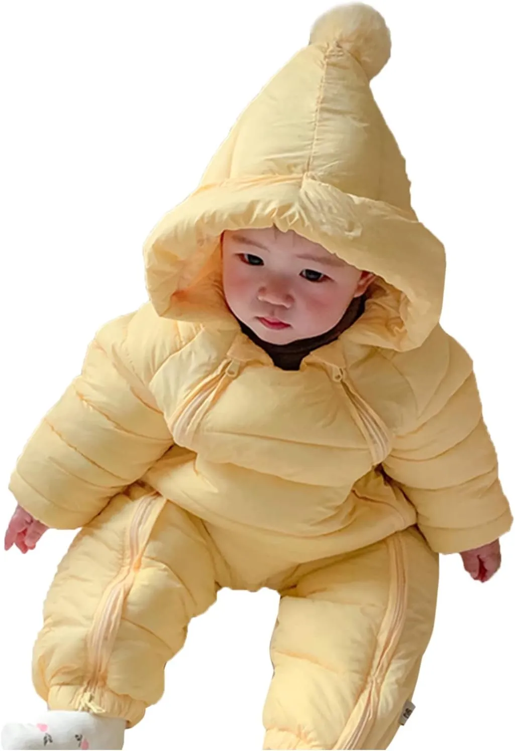 Newborn Baby Boy Girl Snowsuit Winter Puffer Jacket Warm Hoodie Romper Jumpsuit Lightweight Down Coat Zip up Outwear