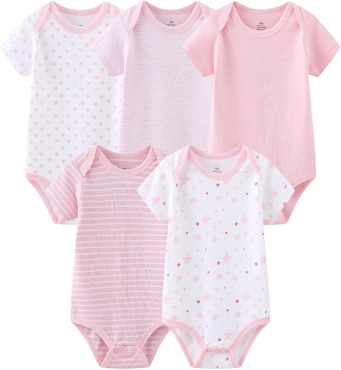 Newborn Baby Clothes Set - Short Sleeve Baby Boy Pants & Girl Bodysuits - Layette Sets