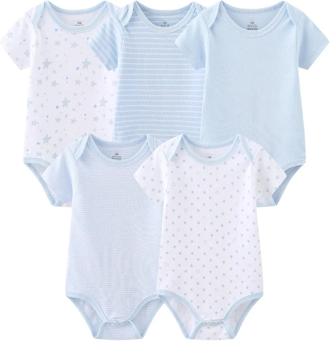 Newborn Baby Clothes Set - Short Sleeve Baby Boy Pants & Girl Bodysuits - Layette Sets