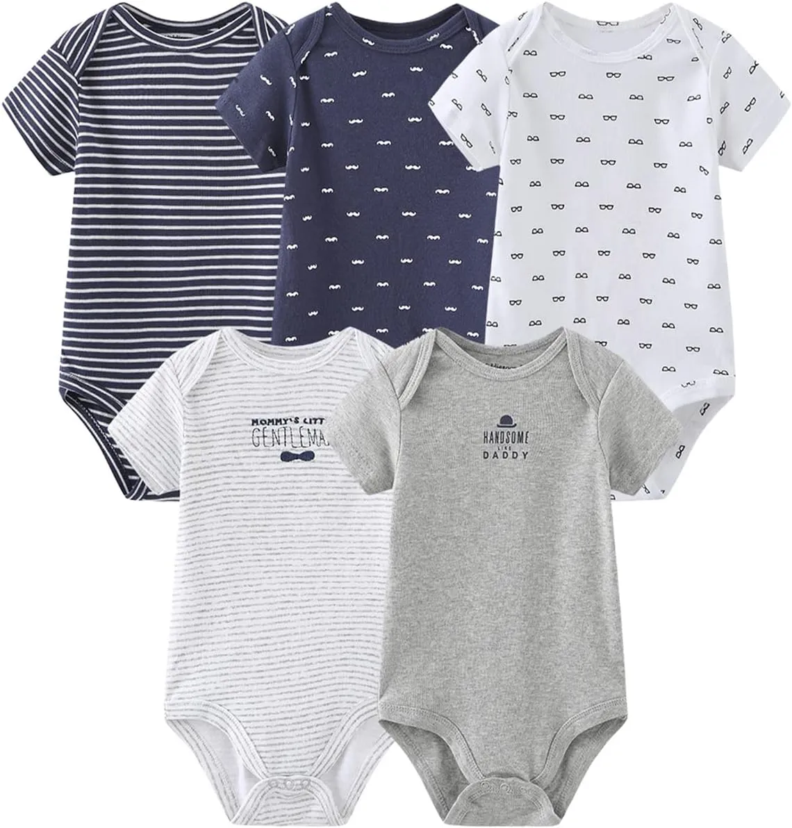 Newborn Baby Clothes Set - Short Sleeve Baby Boy Pants & Girl Bodysuits - Layette Sets