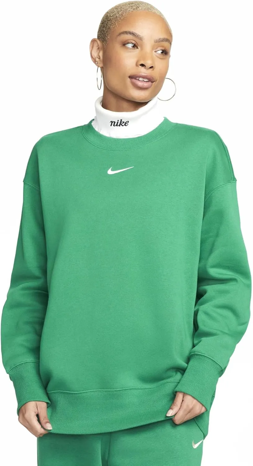 Nike Sportswear Phoenix Fleece Women's Oversized Crew-Neck Sweatshirt (US, Alpha, Small, Regular, Regular, Malachite)