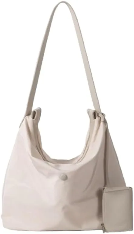 Nylon Tote Bags for Women 2Pcs Large Waterproof Crescent Shoulder Purse Underarm Hobo Bags Travel Work Tote handbag