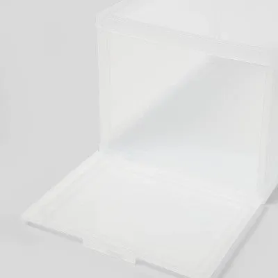 Open Box - 6pk Small Stackable Bins Front Opening Clear Plastic - Brightroom