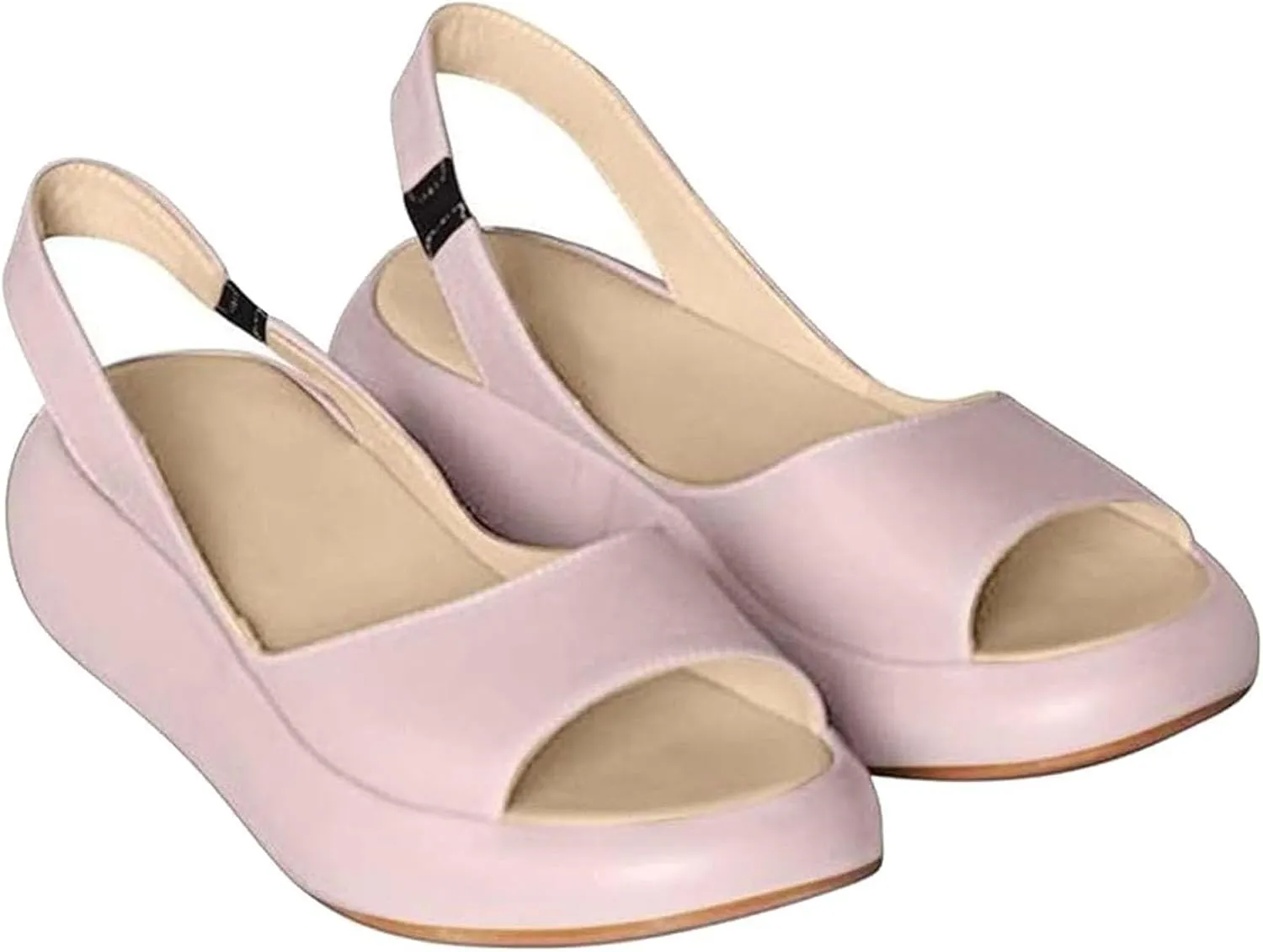 Orthopedic Platform Sandals for Women, Summer Slip On Walking Slippers with Arch Support Wedge Sandals Dressy Open Toe Ankle Strap Casual Comfortable Platform