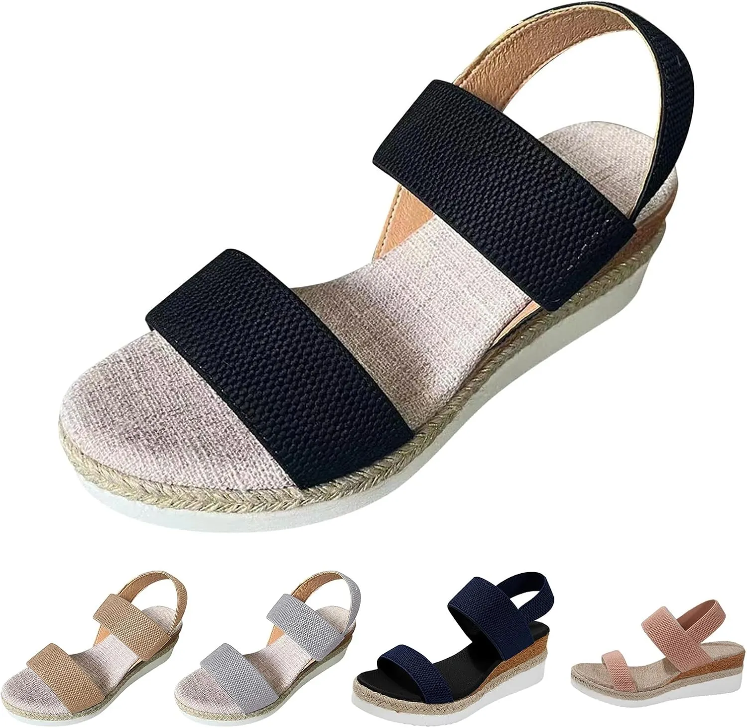 Orthopedic Sandals for Women Wide Width Color Block Leather Walking Beach Shoes Slip On Arch Support Fish Mouth Slippers