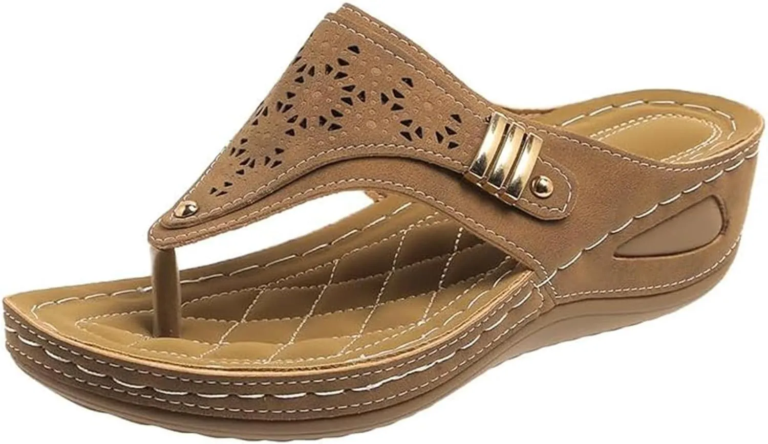 Orthopedic Wedge Sandals for Women 2025 Dressy Summer Comfortable Sandals Casual Slip on Flats Flip Flops for Women Ladies Beach Outdoor Slides Slippers Shoes