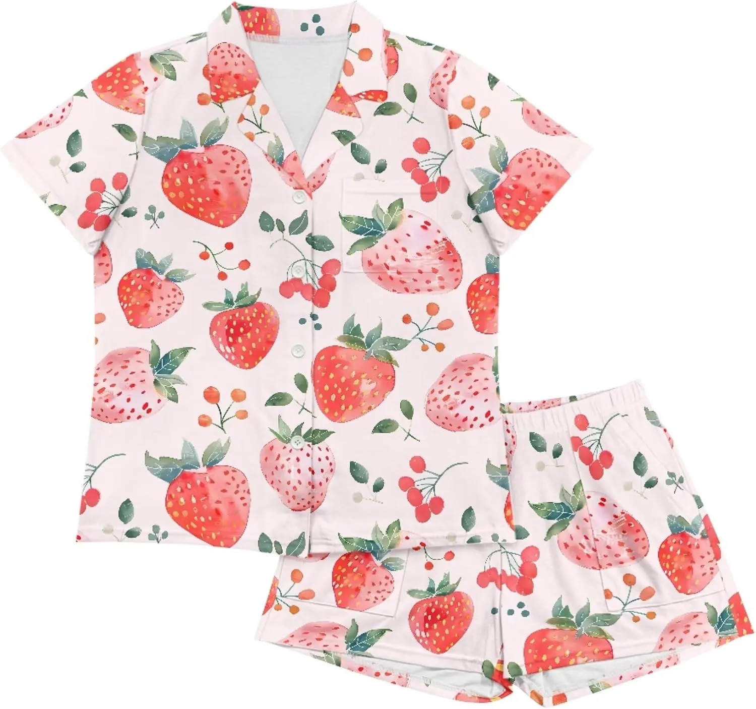 Pajamas Women Comfy Button Down Pajama Sets Short Sleeve Loungewear Two Piece Sets