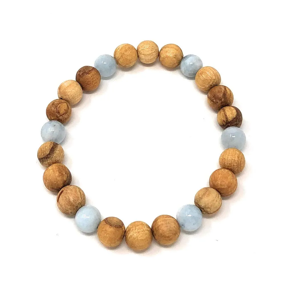 Palo Santo Bracelet: Aquamarine -Harmony-