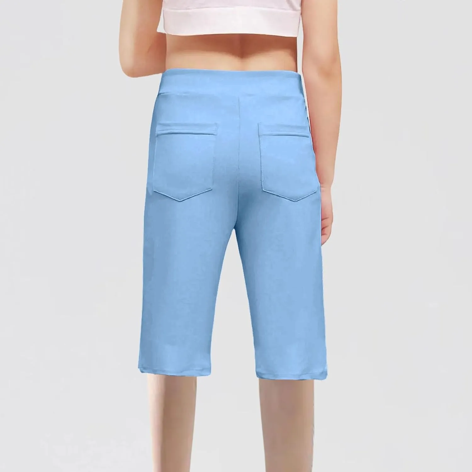 Pants for Kids Girl Boy Summer Fall Sport Gym Yoga High Cut Straight Leg Plain Pants Shorts Sweatpants Child 2025