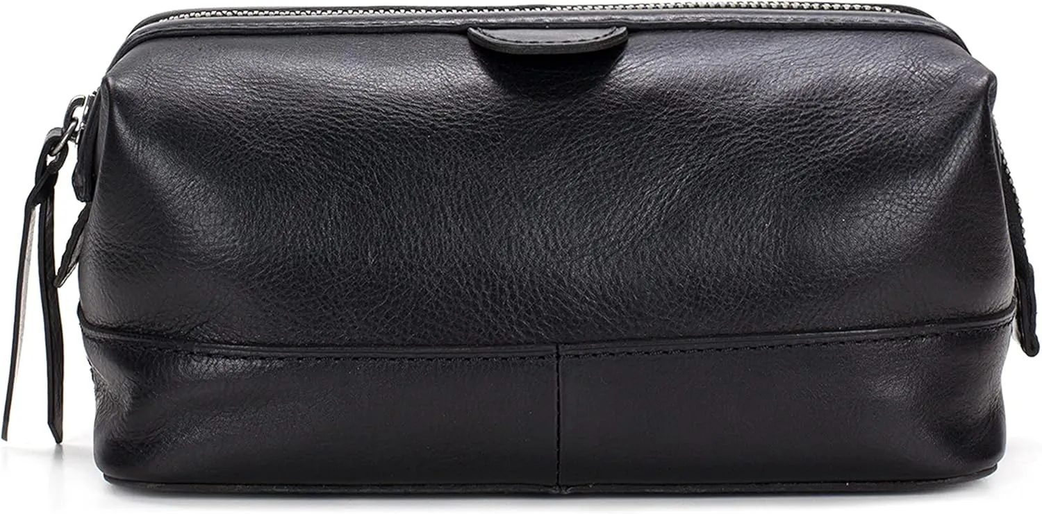 Patricia Nash Travel Toiletry Bag for Men - Moto Canvas Travel Case, Dopp Kit for Men, Waxed Cotton Canvas, Mens Toiletry Bag, Stylish Travel Case, Brushed Brass Hardware, Zipper Closure