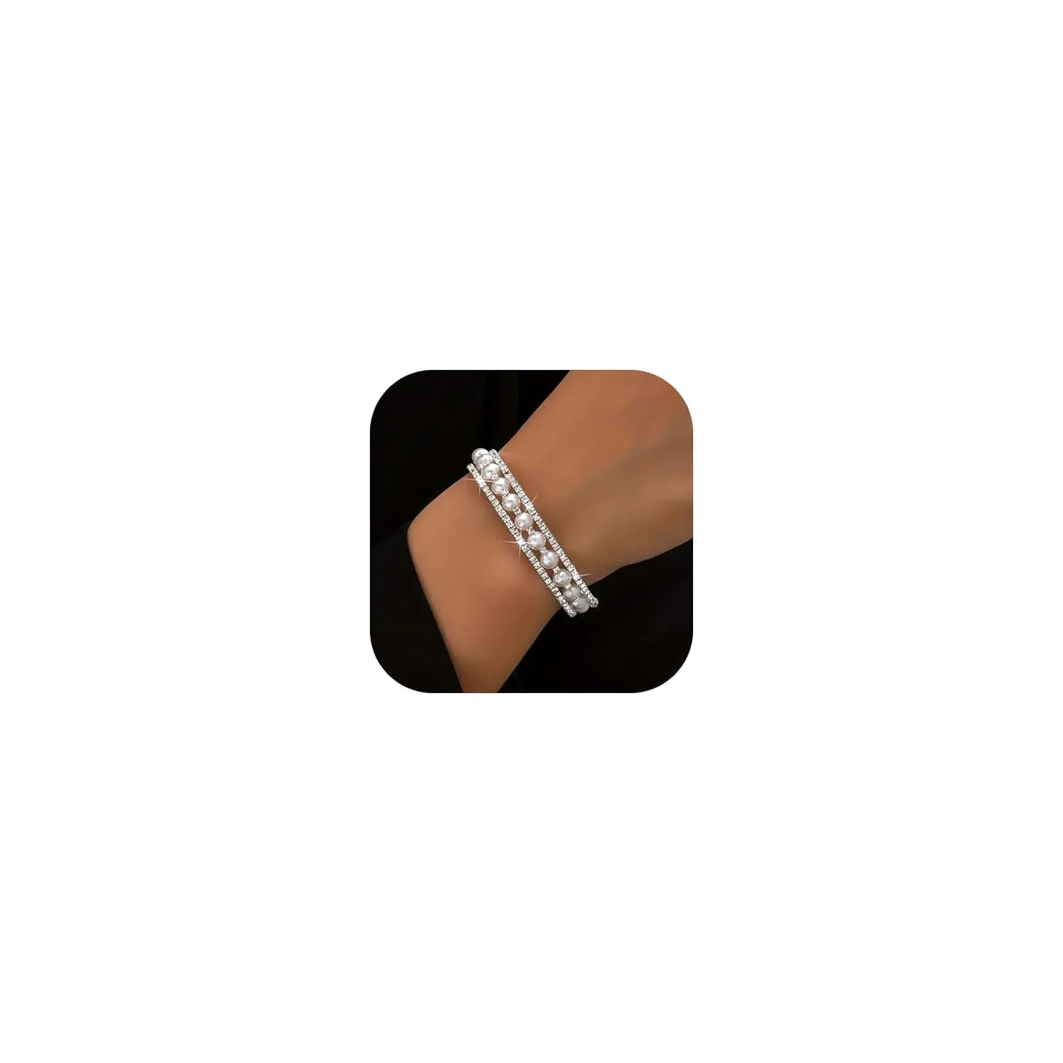 Pearl Bracelets for Women Trendy Stuff Dainty Gold Pearl Bracelet for Women Pearl Beaded Bracelets Stretch Stackable Bracelets Bridesmaid Jewelry Gifts