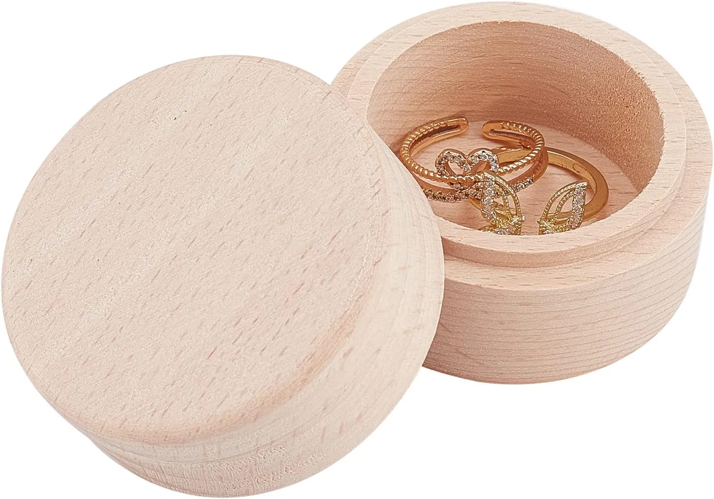 PH PandaHall Ring Box Holder, Wooden Jewelry Boxes Wedding Ceremony Ring Bearer Box Ring Dish Storage Box Ring Stand Jewelry Gift Boxes for Anniversary Engagement Wedding Christmas 2 x 1.5 Inch