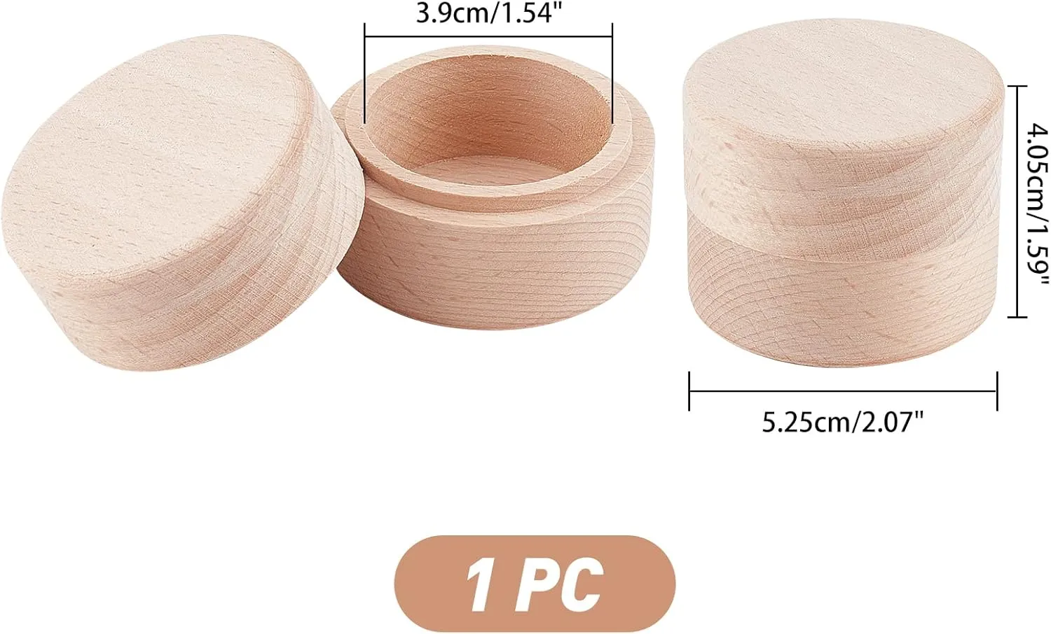 PH PandaHall Ring Box Holder, Wooden Jewelry Boxes Wedding Ceremony Ring Bearer Box Ring Dish Storage Box Ring Stand Jewelry Gift Boxes for Anniversary Engagement Wedding Christmas 2 x 1.5 Inch