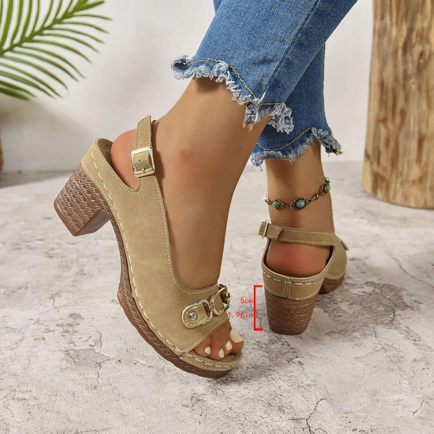 Platform Sandals Women Comfortable Orthopedic Shoes with Arch Support Trendy Open Toe Shoes Casual Adjustable Ankle Back Strap Summer Sandals Dressy Wide Wedge Sandal for Work Dating Party