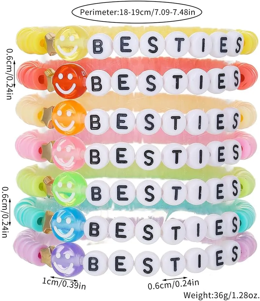 Preppy Jewelry Bracelets for Women Handmade Friendship Bracelets Clay Bead Colorful Surfer Heishi Bracelet Set Stackable Boho Y2K Summer Beach Elastic Layering Bracelets