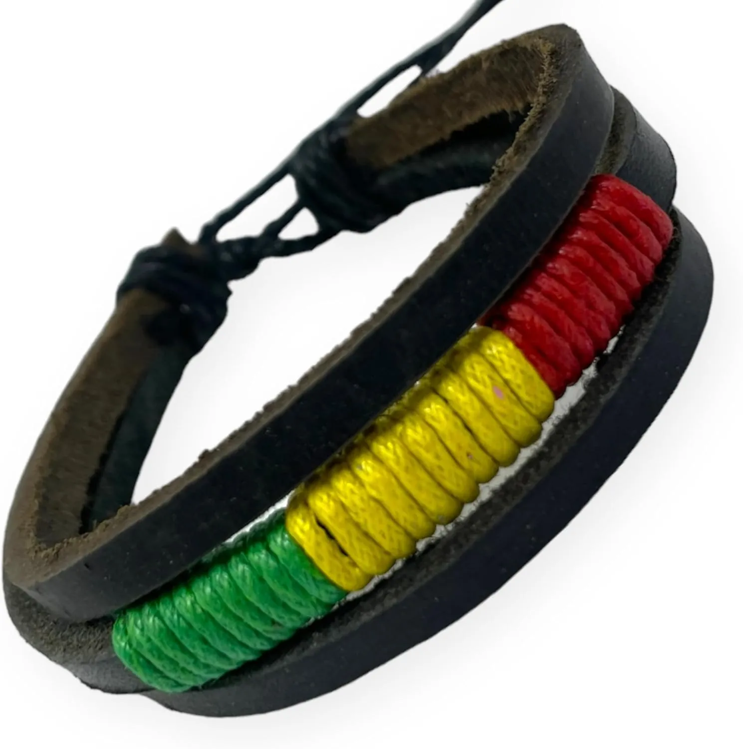 Rasta Bracelet Wood Bracelet Beaded Bracelet - Rasta Bracelet Cotton Handmade Reggae Jewelry Boho