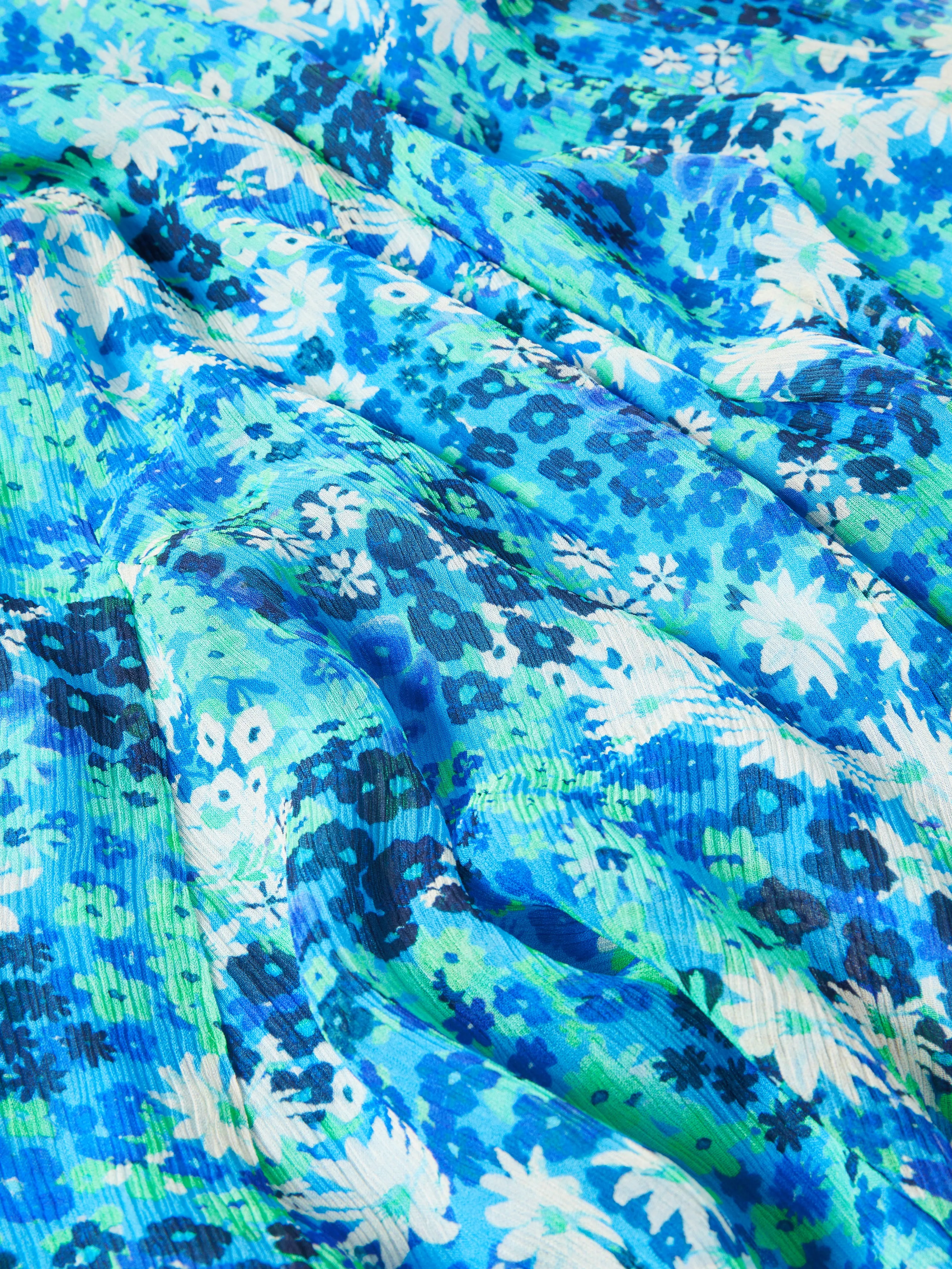 Rave Floral Crinkle Skirt | Blue