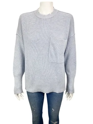 Revolve Pistola Women's Darya Distressed Sweater Light Blue Size S