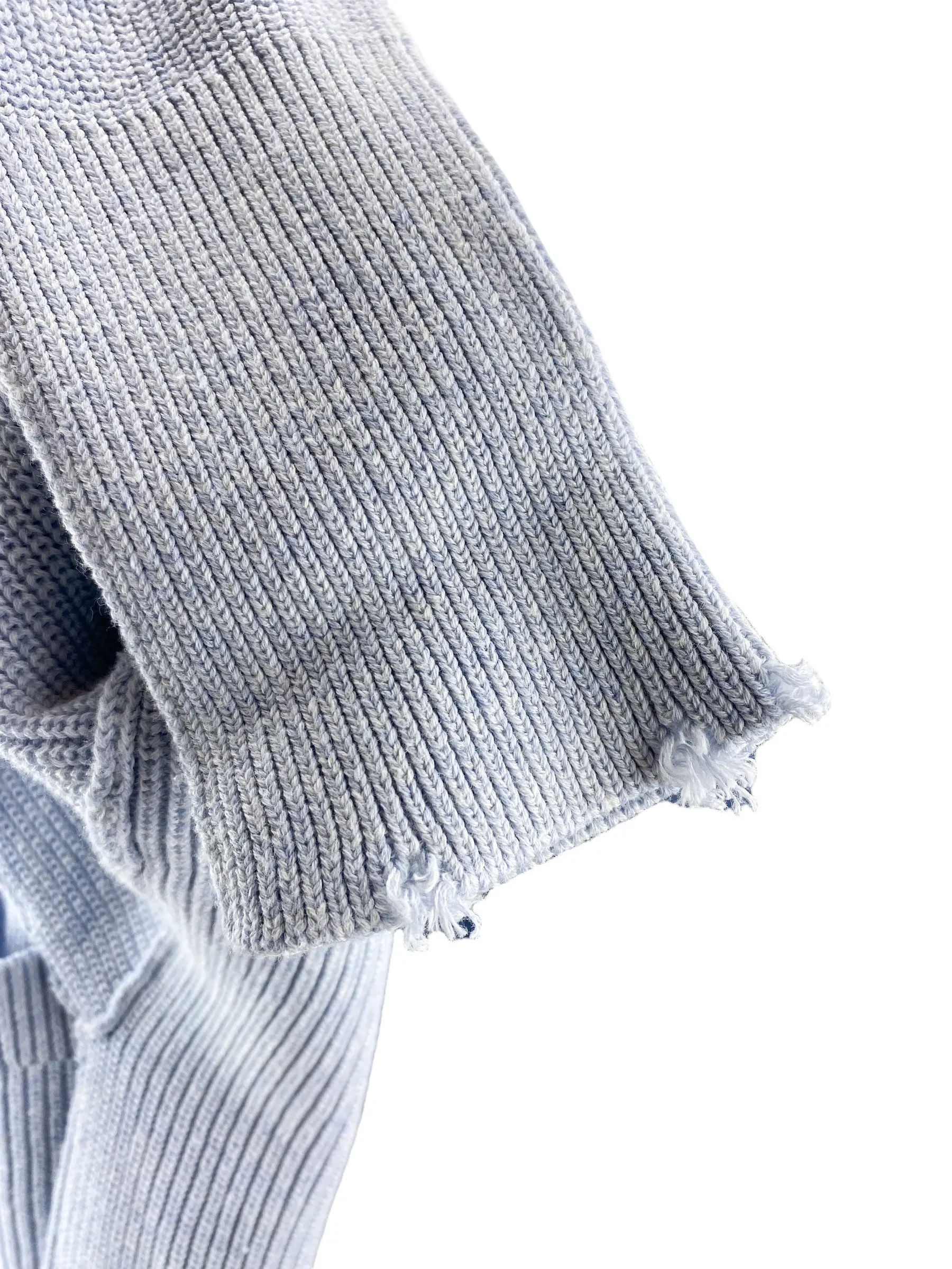 Revolve Pistola Women's Darya Distressed Sweater Light Blue Size S