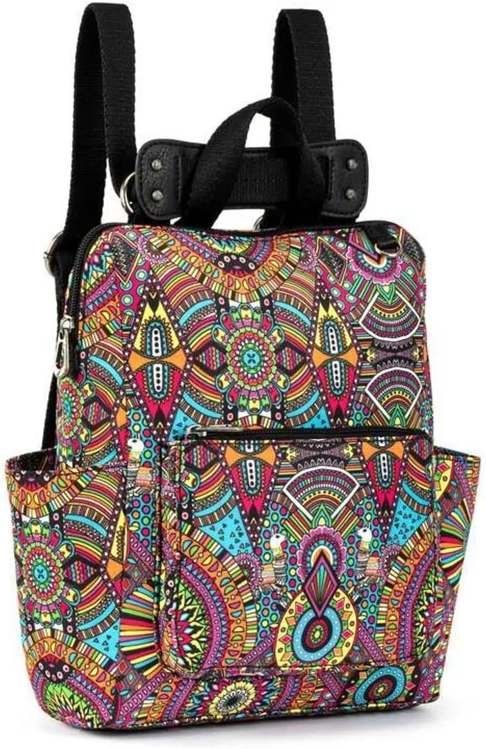 Sakroots Womens Eco-twill Eco Twill Loyola Small Convertible Backpack, Rainbow Wanderlust, One Size US