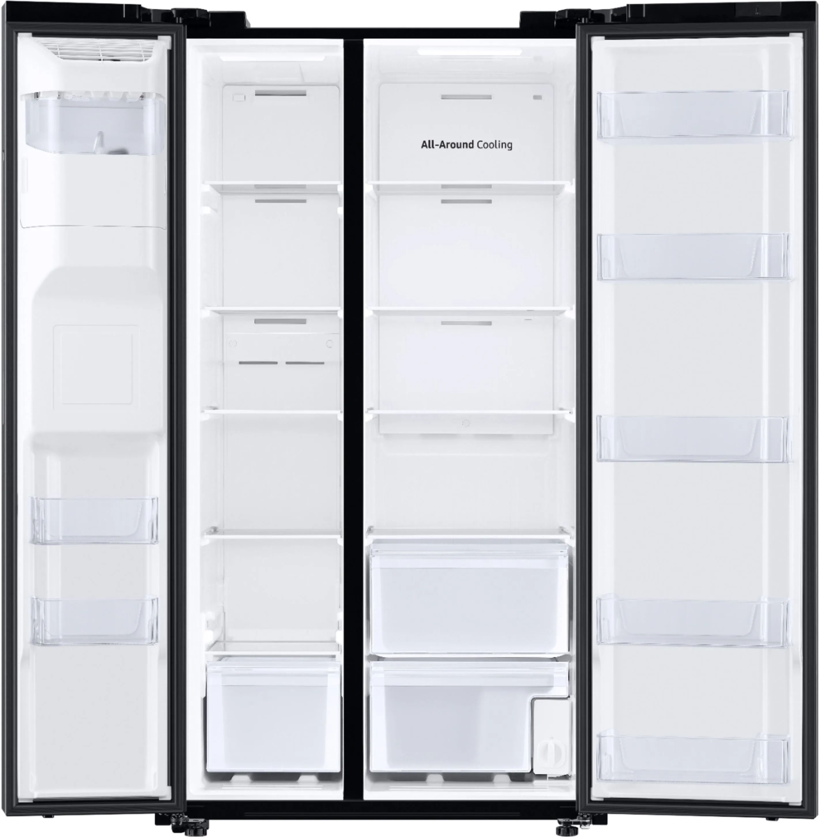 Samsung - 27.4 Cu. Ft. Side-by-Side Refrigerator - Black stainless steel