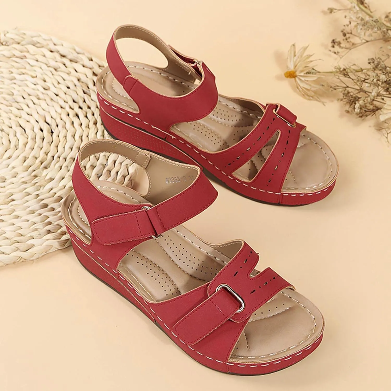 Sandals Womens Summer Wedge Sandals for Women Comfort Ankle Strap Walking Shoes Platform Beach Sandals Boho Sandal